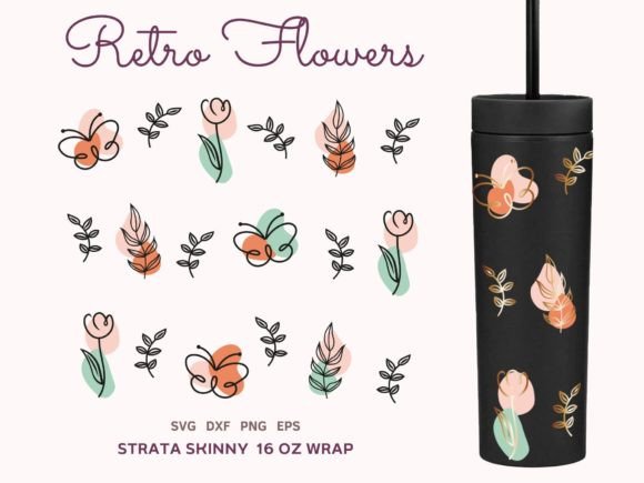 Butterfly Strata Skinny Tumbler SVG Graphics & Illustrations