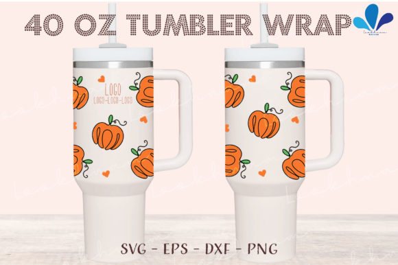 Doodle Pumpkin Halloween Tumbler Wrap: Graphics & Print Templates