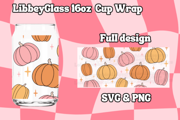 Fall Pumpkins Libbey Glass 16oz Cup Wrap: Graphics & Crafts