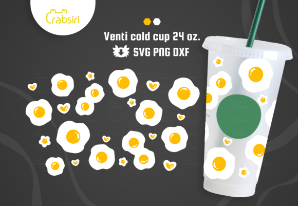 Fried Egg Venti Cup SVG for Crafts & Graphics