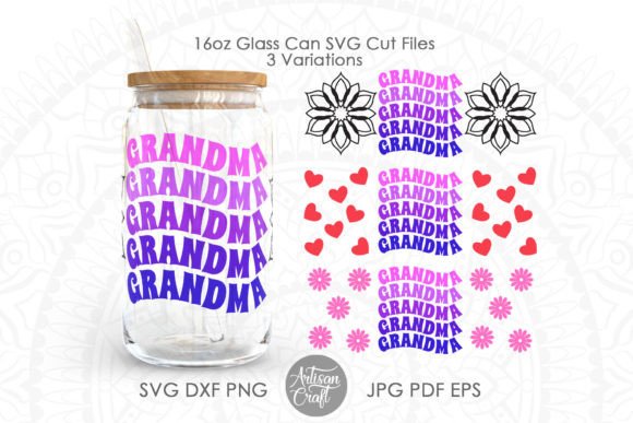 Grandma Glass Coffee Cup Wrap: Graphics & Tumbler Wraps