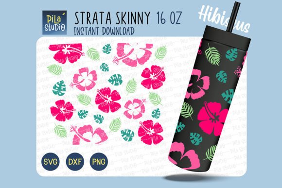 Hibiscus Flower Strata Cup Wrap SVG PNG Graphics Review