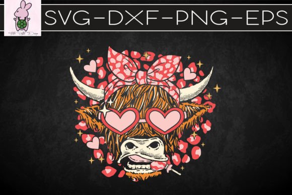 Highland Cow Valentine Candy Graphics for Crafts