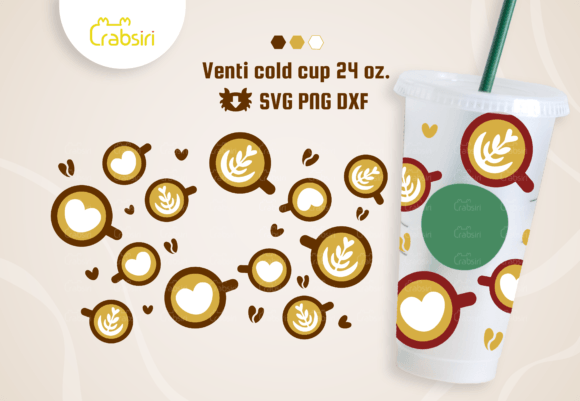 Latte Venti Cold Cup 24oz SVG for Crafts Graphics