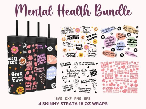 Mental Health Strata Skinny 16oz Graphics & Illustrations