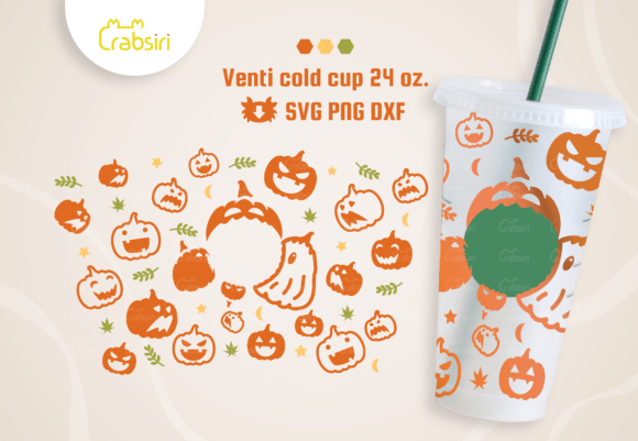 Pumpkin Hungry Venti Cold Cup SVG Graphics & Crafts