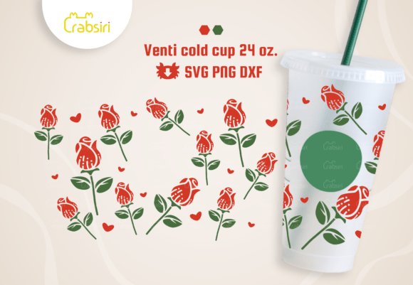 Rose Venti Cold Cup 24oz SVG for Crafts & Graphics