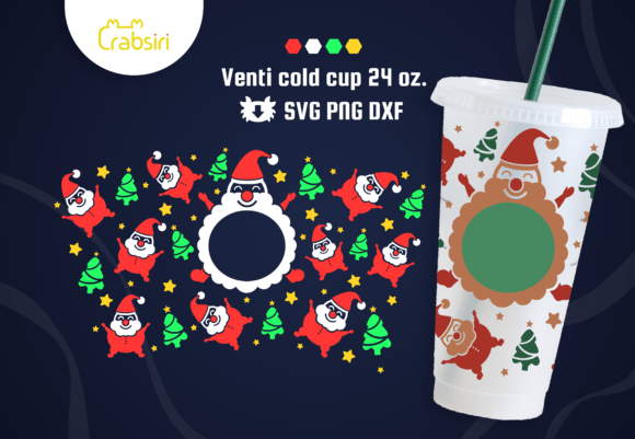 Santa Claus Funny Cold Cup 24oz SVG Graphics for Crafts
