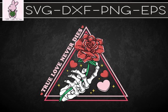 True Love Never Dies Retro Skeleton Rose: Graphics & Crafts