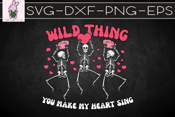 Wild Thing Funny Skeleton Dancing Graphics for Crafts