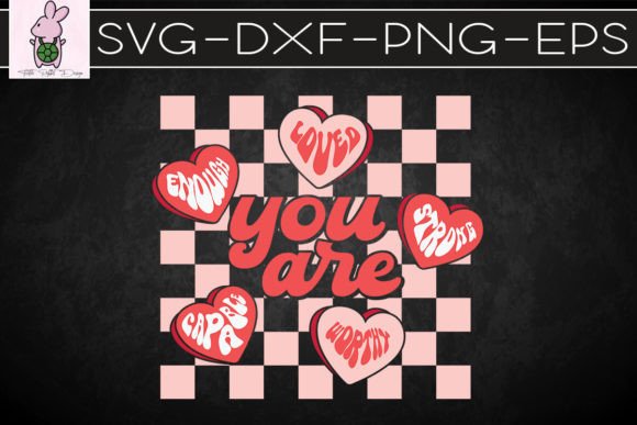 You Are Enough Checkered Hearts: Graphics & Crafts Review
